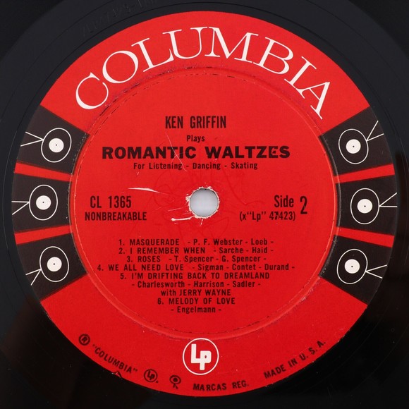 Ken Griffin Plays Romantic Waltzes For Listening, Dancing, Skating 12" LP Record - Picture 12 of 16